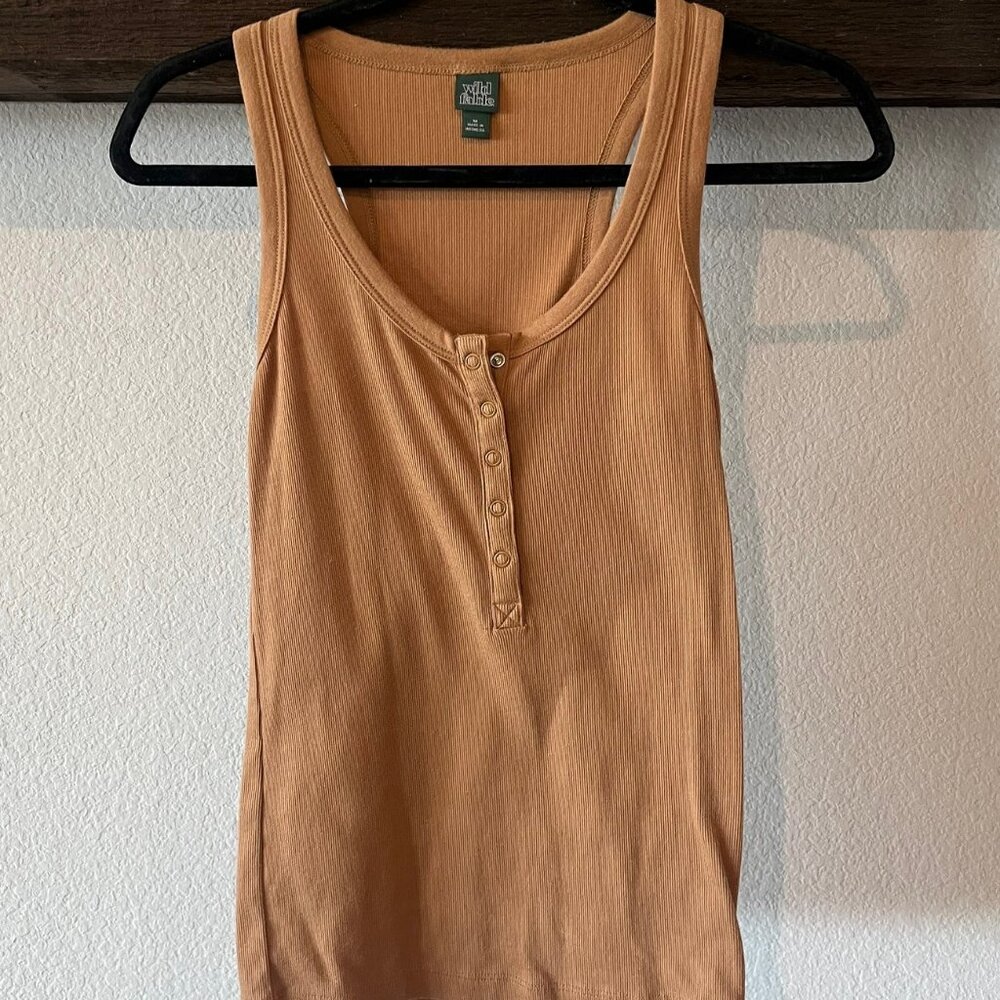 Wild Fable Ribbed Button Tank